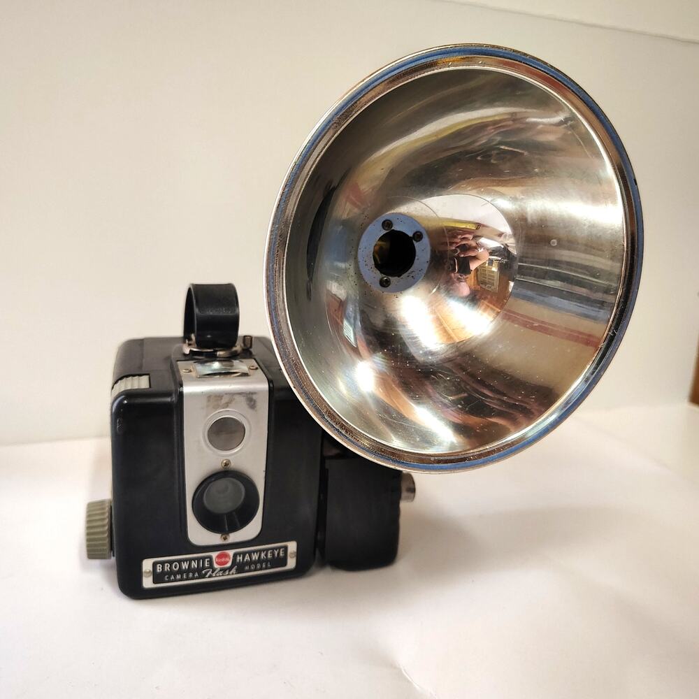 Kodak Brownie Hawkeye Flash Model Camera Vintage w Flash Attachment Retro Film